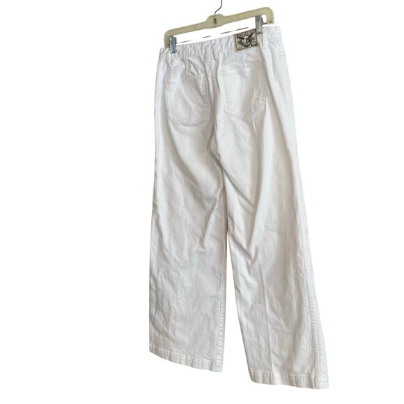 American Living White Cotton Denim Wide Leg Mid Rise Sailor Classic Jeans Sz 4 - Picture 4 of 16
